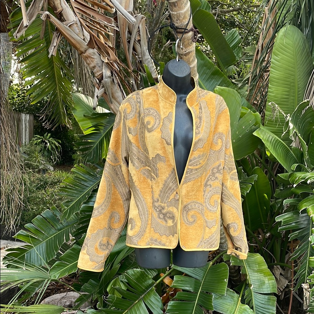Khangura bohemian velvet brocade or Jacquard jacket